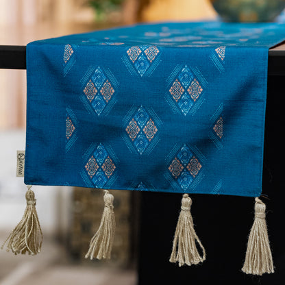 Cobalt Ensemble Double Sided Table Runner
