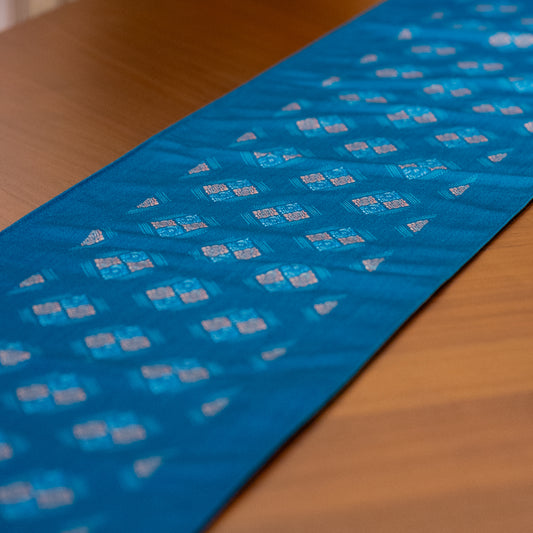 Cobalt Ensemble Double Sided Table Runner