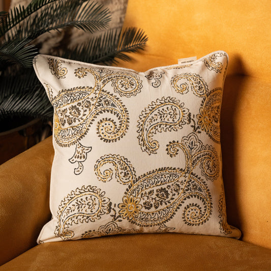 Onyx Sunshine Paisley Cushion Cover